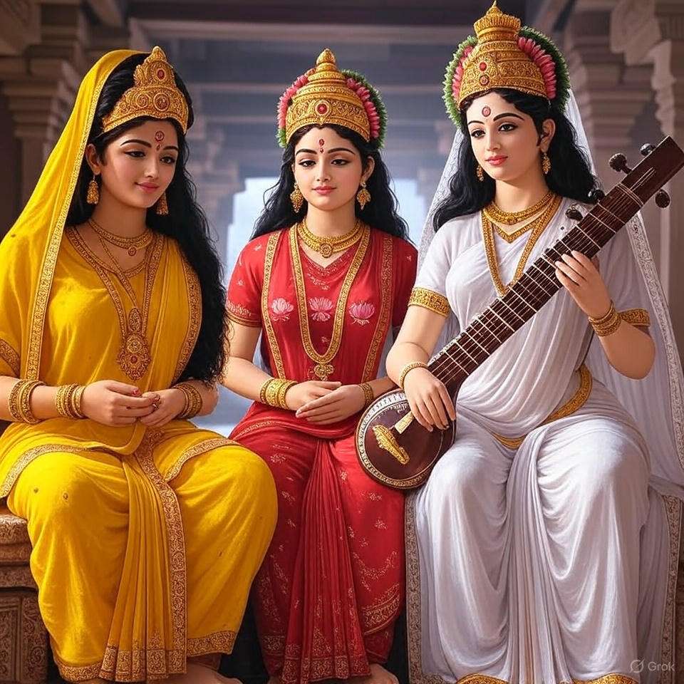 The Trishakti of Nalkheda: Maa Baglamukhi, Lakshmi, and Saraswati
